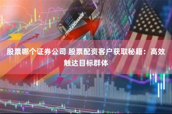 股票哪个证券公司 股票配资客户获取秘籍：高效触达目标群体